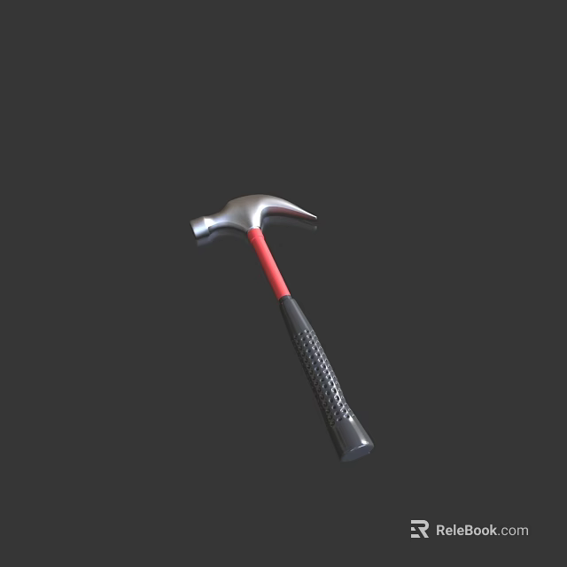 Hardware Tool Hammer With Metal Head And Red Black Handle Design For DIY Projects 3d model 