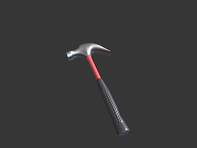 Hardware Tool Hammer With Metal Head And Red Black Handle Design For DIY Projects 3d model