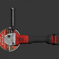 Red And Black Cordless Angle Grinder Power Tool With Handle And Disc