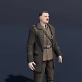 Game Movie Character Wearing Military Style Brown Coat With Leather Belt And Long Boots