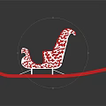 Decorative Sleigh Featuring Red Seat Intricate Carved Patterns Red Runners On Dark Background And Reflection