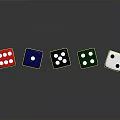 Assorted Colored Dice Including Red Blue Black Green White With White Dots As Daily Supplies