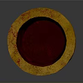 Artistic Sculpted Yellow Flower Pot With Red Splatters And Textured Surface