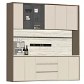 Modern Elegant Sideboard Design With Cabinet Doors Drawers Open Shelf And Glass Storage
