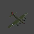 Military Green Fighter Aircraft Flying With Twin Propellers And Aerodynamic Wing Structure