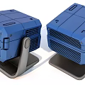 Two Blue Square Projectors Featuring Stand Mount And Ventilation Grilles