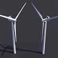 Smart Machines Wind Turbines With White Blades Generating Renewable Energy Efficiently 3d model