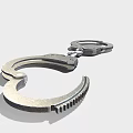 Shiny Silver Stainless Steel Handcuffs With Chain Link And Closed Cuffs