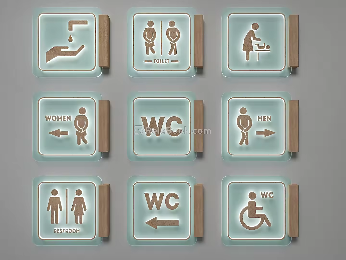 Guide system toilet sign toilet 3d model