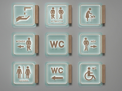 Guide system toilet sign toilet 3d model