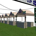 FIFA World Cup Themed Commercial Street With Soccer Ball Decorations And Banners