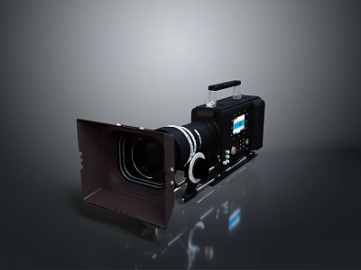 Professional Black Computer Webcam With Large Lens Shield And Screen 3d model