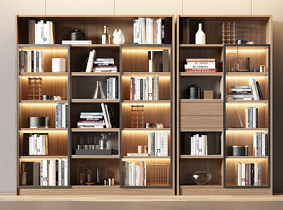 Modern bookcase 3d model