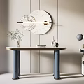 Modern end view table end view bar case 3d model