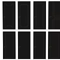Black Hinged Doors With Elegant Golden Line Design For Modern Interior 3d model
