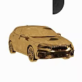 Golden BMW Car Model Decorative Ornament Set With Metallic Shine For Home Decoration