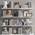 Modern Bookshelf Children's Bookshelf Toy Ornaments Combination 3d model