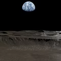 lunar surface topography mountain geomorphology crater planet low surface moon 3d model