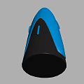 Blue And Black Public Facility With Conical Design Central Opening And Side Handles