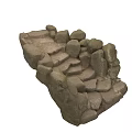 Natural Stone Steps Constructed As Road Infrastructure For Pedestrian Path 3d model