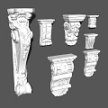 White Carved Decorative Architectural Components With Various Ornamental Designs And Styles