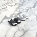 Black And White Indoor Slippers Comfortable Casual Open Toe Design Soft Sole For Home Wear