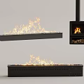 Modern Linear Fireplaces Featuring Hanging Freestanding And Floor Models With Burning Flames