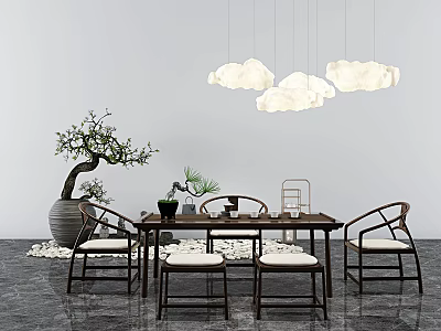 New Chinese Tea Table and Chair Tea Table and Chair Combination 3d model
