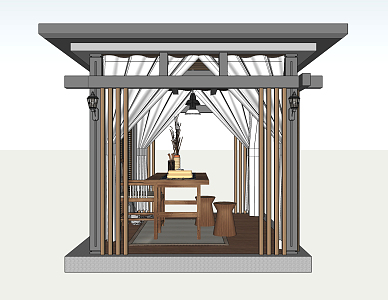 New Chinese Style Pavilion Leisure Pavilion 3d model