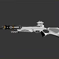 Modern Crossbow With Gray Body Yellow Components Red Indicator Light Blue Pink Strings And Arrows