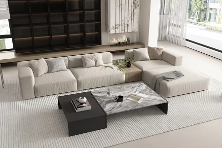 Living room sofa furniture 3D model 3d model
