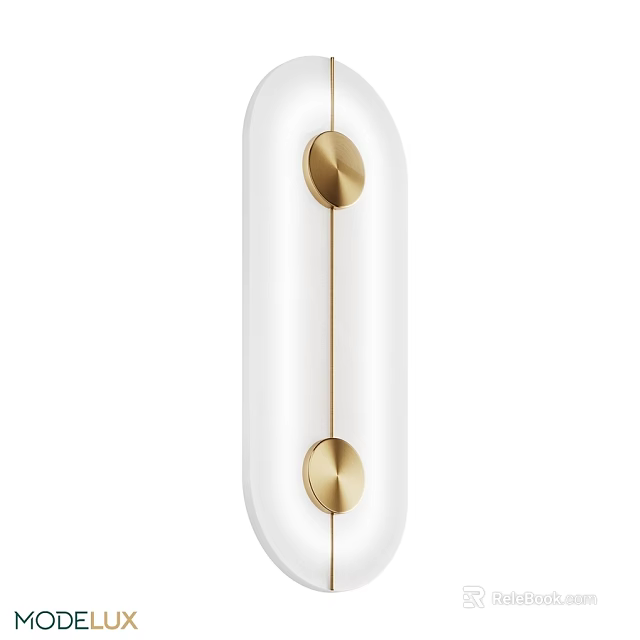 Modern White Wall Lamp With Gold Circular Accents And Sleek Design 3d model 