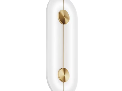 Modern White Wall Lamp With Gold Circular Accents And Sleek Design 3d model