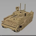 Modern Military Armored Vehicle With Turret Antenna And Sensor System Design