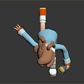 3D Stylish Cartoon Character With Pink Hair Blue Outfit And Red Shoes Walking