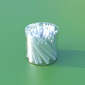 Transparent Glass Jar Filled With White Cotton Swabs For Daily Household Use