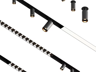 Modern Downlights And Spotlights With Black Housing Gold Trim For Ceiling Lighting 3d model