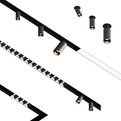 Modern Downlights And Spotlights With Black Housing Gold Trim For Ceiling Lighting 3d model