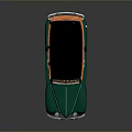 Vintage Green Station Wagon With Wooden Side Panels And Black Roof