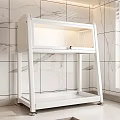 White Kitchen Storage Shelf With Multi Tier Containers Grains Oil And Spices