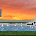 Floral Art Installation In Modern Plaza With Green Plants Lawn And Art Decorations