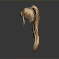 Elegant Golden Long Hair With Top Bun And Smooth Flowing Silky Ends
