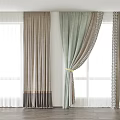 Layered Curtain Design For Living Room Window With Light Green Beige Panels Sheer Linen Tiebacks