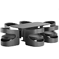 Middle style dining table and chair combination 3d model