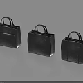 Three Black Leather Handbags With Minimalist Design Structured Shape And Top Handles