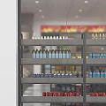 Neat Tobacco and Liquor Store Interior With Shelves Stocked Wine Bottles And Tobacco Products
