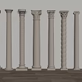 French Roman Column Square Column 3d model