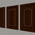 Dark Brown Wooden Wardrobe Doors With Different Designs Including Lattice And Gold Frames