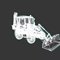 JCB Yellow Construction Utility Vehicle with Front Loader Bucket and Large Tires