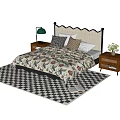 Kids Bed With Floral Quilt Headboard Design Cozy Nightstand Table Lamp And Rug